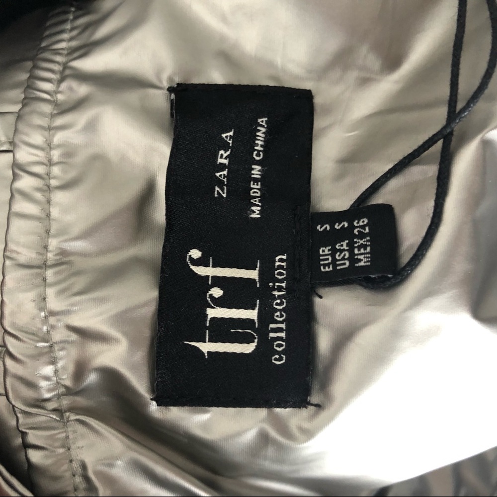 Zara Metallic Silver Hooded Raincoat - Picture 2 of 12